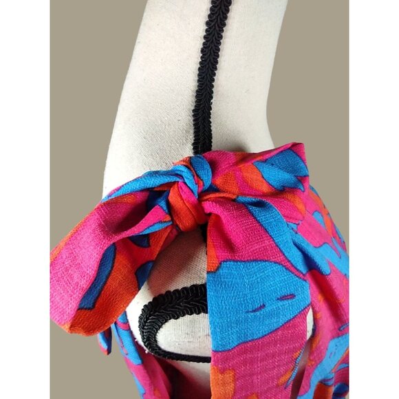 Gilli Pink, Orange and Blue Floral One Shoulder Smocked Tiered Dress Size 3X NWT - Picture 6 of 11